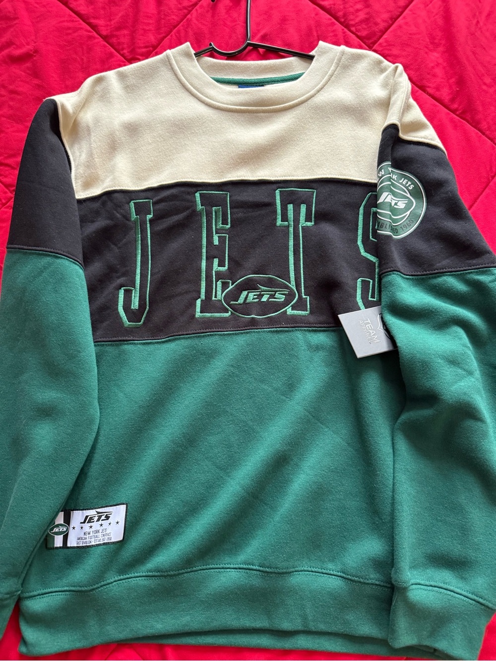 New York Jets Colorblock Crewneck Sweatshirt NWT M